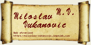 Miloslav Vukanović vizit kartica